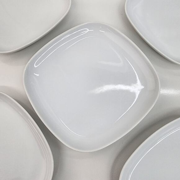 IKEA Set of 5 Square Plates Dessert Salad Bread # 21986 White 7” Minimalist - Picture 5 of 9